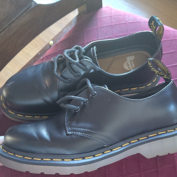 Dr. Martens Black Oxford Shoes with Yellow Stitching main image 4